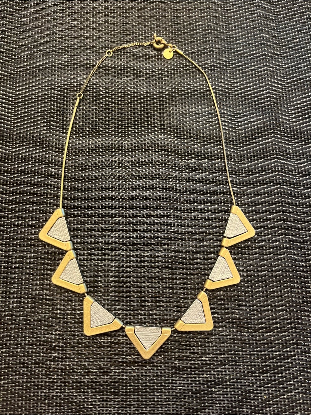 Madewell Gold and Silver Triangle Geometric Necklace